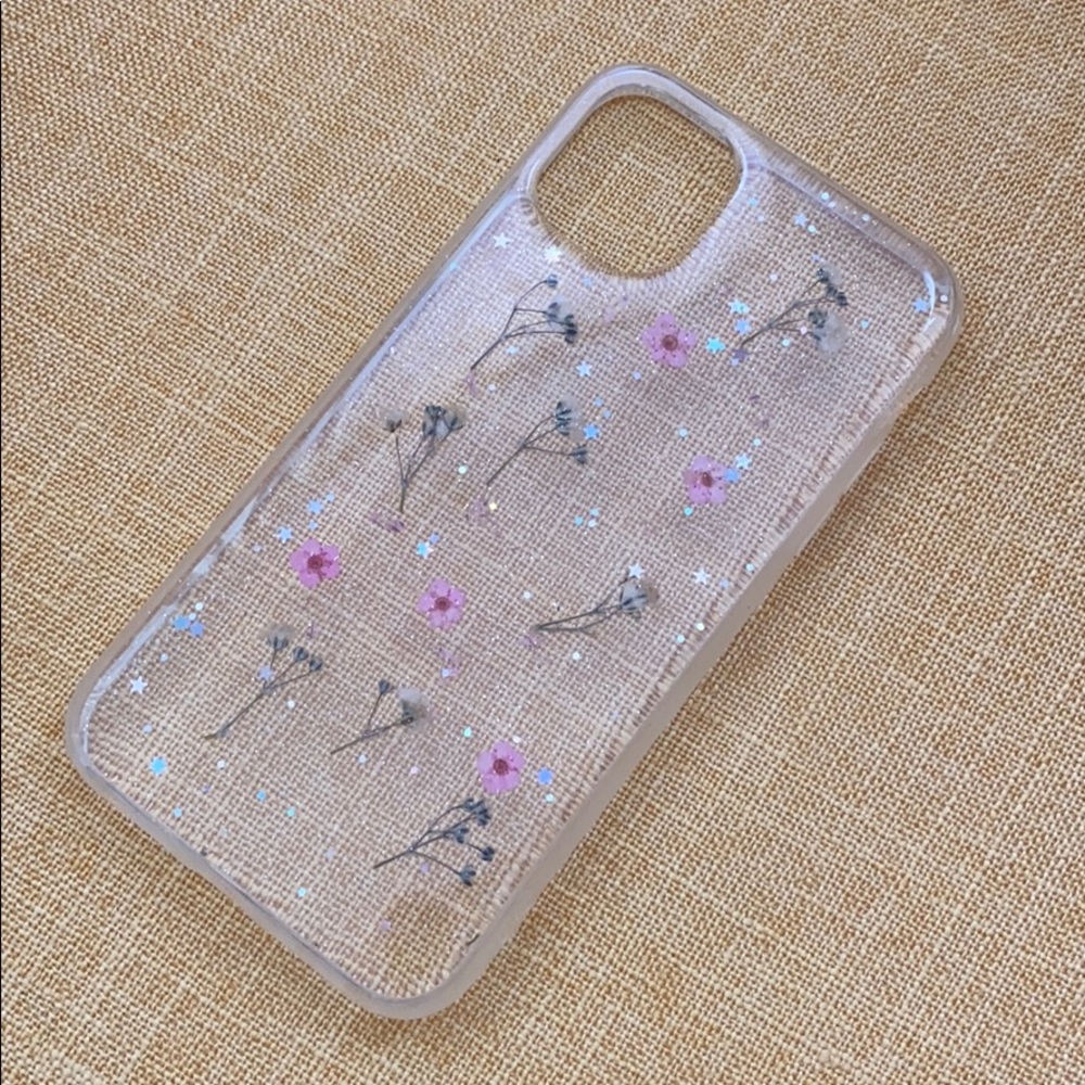 iPhone 11 pink pressed flowers case